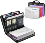 Fireproof Binder Organizer with 15 Pack Pockets,Letter Size,Black by ZOOPIP