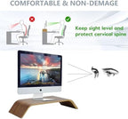 SAMDI Wooden Computer Monitor Stand Save Space Desktop Riser for Computers LCD Monitors Laptop PC iMac Notebook Apple MacBook(Black Walnut) - Image 3