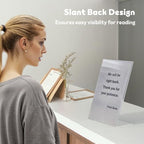 NIUBEE Acrylic Sign Holder 8.5 x 11 Vertical L-Shape Flyer Stand 6 Pack - Image 5