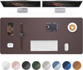 AFIING Large Desk Mat 55" x 24" - PU Leather Desk Pad Protector, Waterproof Non-Slip Extended Mouse Pad for Office Desk, Keyboard, Laptop and Home Workspace (Coffee) by AFIING