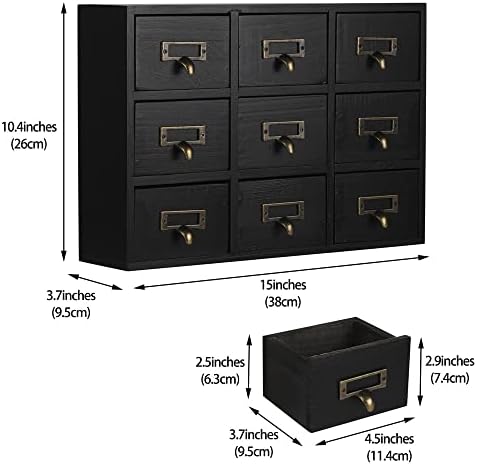 Apothecary Drawers Apothecary Cabinet with Drawers, Black - Image 3