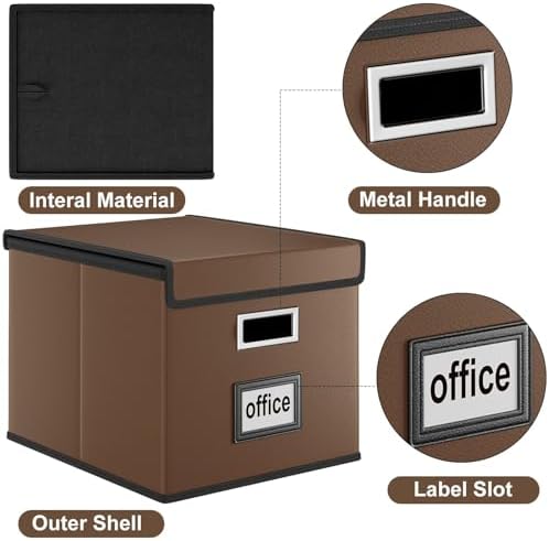File Organizer Box with Lids, Collapsible File Folder Organizer - Image 2