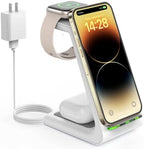 Wireless Charging Station for Apple - 3 in 1 Wireless Charger Stand Dock Watch and Phone Charger Station for Apple Watch 11/8/7/SE/6/5/4/3/2, iPhone 17 Air 16-12 Pro Max SE XS X, Samsung, AirPods by ServeYouTheBest
