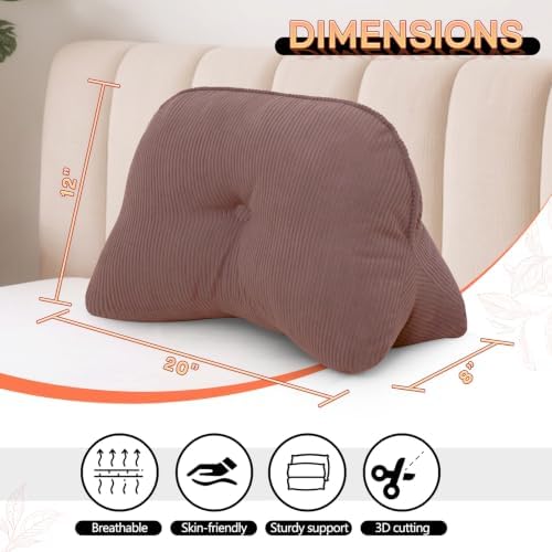 Triangle Lumbar Support Pillow – Corduroy, Washable (Pink) - Image 2