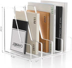 SANRUI 4 Pack Clear Acrylic Vertical File Organizer, Desk Organizer and Storage Bins Holding for Magazines, Binders, Notebooks, Envelopes, Multi-purpose Document Organizer for Home Office - Image 2