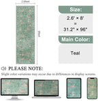 DUKINO 2.6x8 Rug for Hallway, Washable Kitchen Runner Rug Non Slip, Teal - Image 2