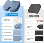 TushGuard Memory Foam Office Chair Seat Cushion - Light Blue, Large - Image 6
