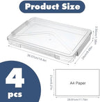 4 Pack Clear Plastic File Boxes with Handle, Modern Style, Stackable, Water Resistant, A4 Letter File, Document, Photo, Scrapbook Storage - Image 2