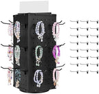VEVOR Rotating Pegboard Display Stand, 7.4 x 7.4 x 17 in 4-Sided Spinning Peg Board Display with 24 Hooks, Thickened Cold-Rolled Steel Craft Rack Organizer for Grocery Retail Store Jewelry Shop, Black by VEVOR