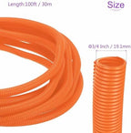 DMiotech 100ft Wire Loom Split Tubing 3/4 Inch(19.1mm) ID Orange - Image 3