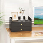 Wisuce Bamboo Desk Organizer with Drawers for Tabletop Storage - Image 4