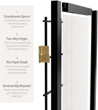 2 ft. Short Desktop Window Pane Shoji Screen - Black - 5 Panels - Image 4