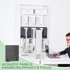 PATIKIL Desk Dividers 24" x 24", 1 Pack Desk Privacy Panel Freestanding Noise Reducing Partition Acoustic Panel with 4Pcs Support Feet for Testing Office Home Library, Dark Gray Style C - Image 6