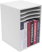 Vertical Desktop Literature Organizer, 11‑compartment File Sorter, White - Image 4