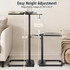 facka Adjustable C-Shaped TV Tray Table 18-32 Inch Height Couch Table - Image 4