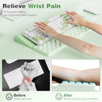 Ospelelf Keyboard Wrist Rest, Ergonomic Memory Foam Wrist Support for Typing & Gaming, Tilted Keyboard Pad, Aesthetic Desk Accessories for Office, Relief for Carpal Tunnel & Wrist Pain, Light Green - Image 2