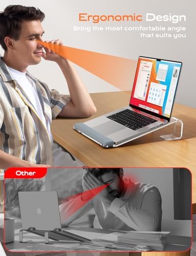 LOXP Acrylic Laptop Stand for Desk, Laptop Stand with Wrist Support - Image 4