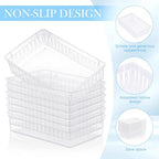Wenqik Set of 12 Small Plastic Baskets for Organizing, Clear - Image 4