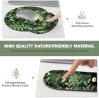 Large Desk Mat, Cute Anime Cats Gaming Mouse Pad, Desk Pad Protector, XXL Mousepad + Keyboard Wrist Rest+Mouse Wrist Rest+Coaster Set with Ergonomic Desk Pad for Home Office PC Computer, Green Leaves - Image 5