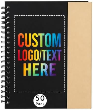 Custom Logo Magnetic Spiral Notebook with Sticky Notes 50 Pack by RELTEN