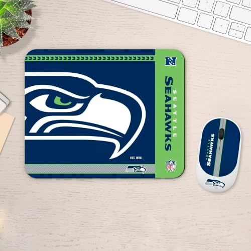 SOAR NFL Official Established Primary Logo Wordmark Home Office Wireless Mouse and Mouse Pad 9.75" x 7.75" (Seattle Seahawks) - Image 2