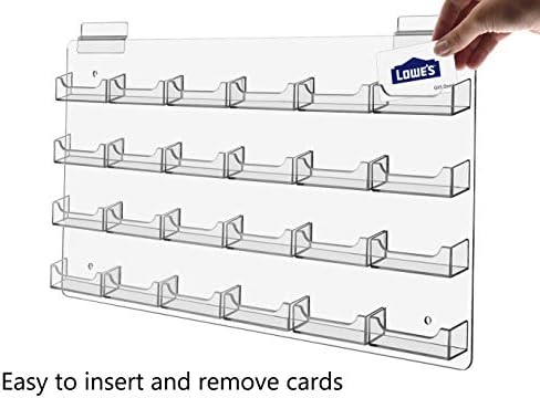 Marketing Holders 2 Pack Slatwall Business Card Holder 24 Slot Holds 3.5" x 2" Cards Hanging Multi Pocket Clear Acrylic Rack Organizer Display for Slatted Wall Space Saver - Image 2