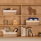 MiniArk Large Shallow Organizing Baskets 15x11x5.1 Inches - Rope Woven Storage Bins for Bathroom, Shelves, Cube Closet, White Mixed Brown 3 Packs - Image 3
