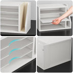 Creso hom Mail Sorter, File Organizer Desktop, Wood Desk Organizer with 3 Adjustable Shelves, Mail Holder for Office, Home, Letter Sorter File Holders for Envelopes, Mail Supplies Magazines, White - Image 5