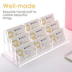 SANRUI Acrylic Business Card Holder, Clear Desk Card Organizer Stand 9 Slot - Image 6