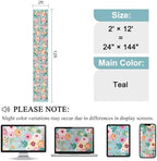 DUKINO 2x12 Washable Runner Rug, Floral Long Runner Rug for Hallway, Teal - Image 2