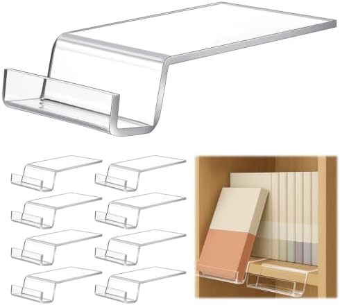 8 Pack Acrylic Book Stands for Display, Clear Bookshelf Holder by Memorywuu
