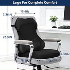 Seat Cushion,Lumbar Support Pillow for Office Chair,Ergonomic Memory Foam Back Support Pillow, High Density Foam Chair Cushion for Sciatica Pain Relief Coccyx Pad for Chair,Car,Desk,Black - Image 2