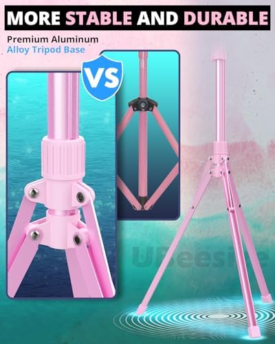 UBeesize 12'' LED Ring Light with 62'' Tripod Stand and Magnetic Phone Holder, Selfie Ring Light for Video Recording, Live Streaming, Compatible with iPhone & Android (Pink), 12-in (Pack of 5) - Image 6