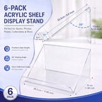SiliFine 6 Pack Clear Acrylic Book Display Stands, 12 x 8.5 x 5.1 in - Image 2