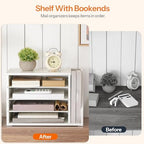HOOBRO Mail Sorter, Literature Organizer with Adjustable Shelves, Paper Organizer for Office, Home, Wood Countertop File Holders, Mails, Magazines, White WT41WF01 - Image 6