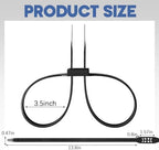 Wonderjune 30 Pcs 35.4 Inches Zip Tie Handcuff Heavy Duty 250 Lbs, Black - Image 2