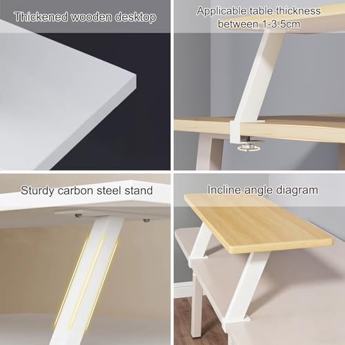 39.4x7.9 in Clamp on Desk Shelf, Adjustable Floating Desks Shelf - Image 5