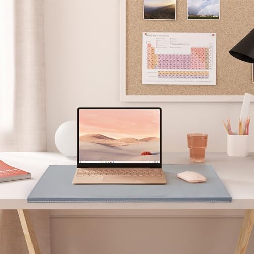 AKOZLIN 27.55”x 15.8" Soft PU Leather Surface Office Desk Mouse Mat Anti-Push Pad with Full Grip Fixation Lip Table Blotter Edge-Locked Protector Grey - Image 6
