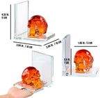 Glass Skull Book Ends for Shelves with Multicolor Red Crystal Skulls - Image 6