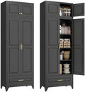 Polup Kitchen Pantry Cabinet, 90" Tall Metal Storage Cabinet with Doors by POLUP