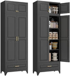 Polup Kitchen Pantry Cabinet, 90" Tall Metal Storage Cabinet with Doors by POLUP