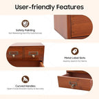 6-Drawer Desk Organizer with Label Slots and Handles,Wooden Tabletop Storage Drawers,Desktop Organizing Cabinet for Home Office - Image 5