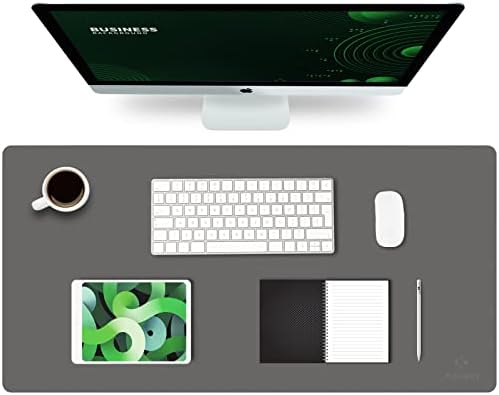 K KNODEL Large Office Desk Mat, Leather Mouse Pad (31.5"x15.7", Dark Gray) by GoogleFiber