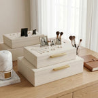 Decorative Storage Boxes with Lids, Set of 2 PU Leather Organizer Boxes - Image 7