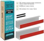 Scanfield Under Desk Cable Management Tray, No-Screw, 17-Inch, 2-Pack White - Image 5