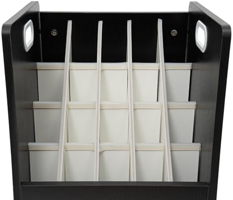 DONSU Countertop Literature Organizer, 20-Slot Blueprint Storage Rack,Desktop Compartment Bill Paper Organizer,Mobile Roll File Organizer Cart w/Wheels for Office Home School (Black) - Image 7