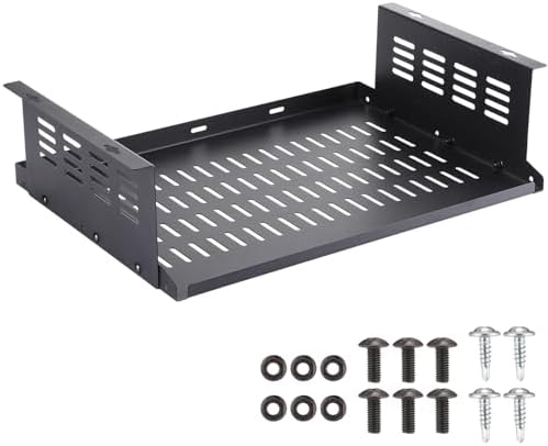 Under Desk Computer Mount for Small Form Factor SFF Computers and Pcs, Using Space 16.7" x H 4.75" x D 12" Mount Shelf Organizer for Office Home Workstation Gaming Stand up Desk by Otoolling