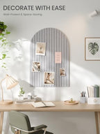 Large Arched Felt Bulletin Board 35.4''×23.6'', Soft Gray - Image 2