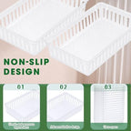 Boao 48 Pieces Plastic Baskets for Organizing 10.24 x 6.5 x 2.36 Inch Rectangular Storage Trays Plastic Organizer Bins Rectangle for Classroom Organization(Clear) - Image 4