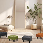 Poofzy Small Foot Stool Ottoman, Velvet Ottoman Foot Rest with Legs, Rectangle Foot Rest for Couch, Footstools and Ottomans Small for Living Room and Entryway (Olive Green) - Image 2